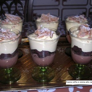 Panna cotta al cioccolato con crema allo zabajone